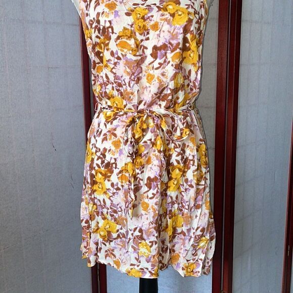 Divided by H&M Floral Dress w/Scoop Neck & Tie Around Waist (Size: 4) - Picture 8 of 12